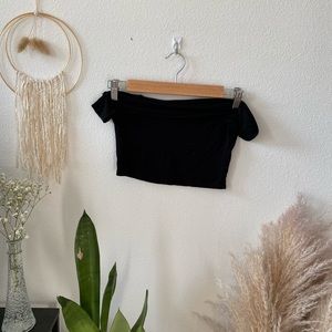 Off the shoulder black crop top